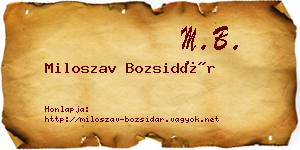 Miloszav Bozsidár névjegykártya